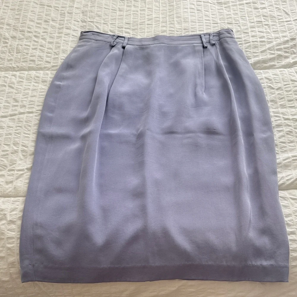 Classic Silk Lavender Pencil Skirt